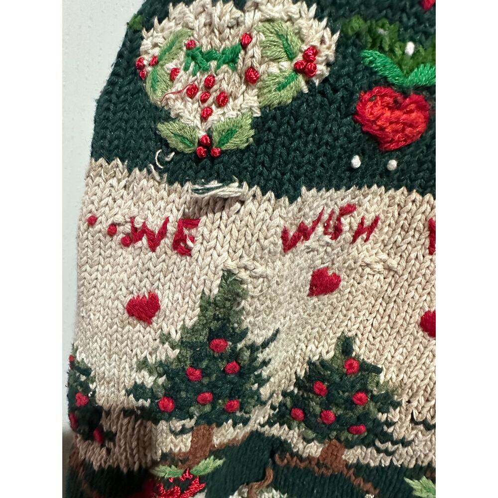Vintage Tiara International Women's Christmas Cardigan Green Size XL Button Up - Picture 7 of 7